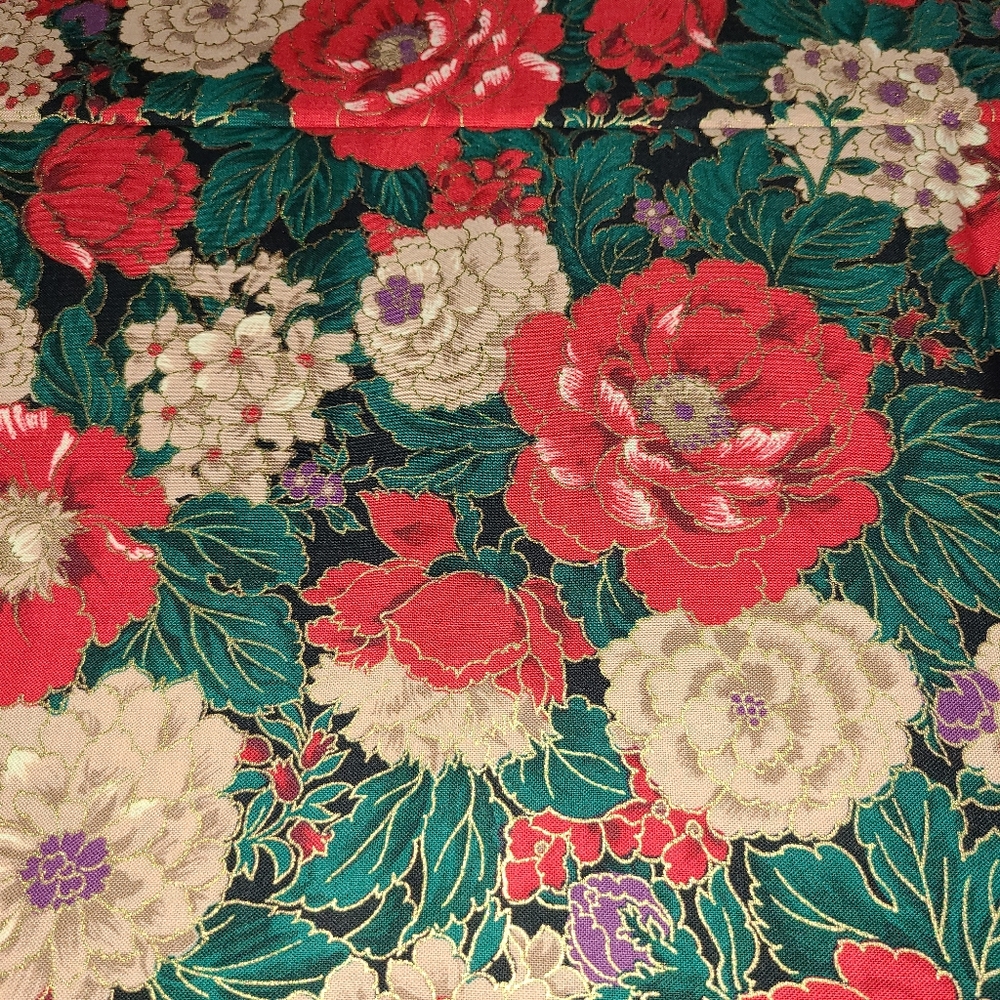 Vintage "The Mandarin Garden" Rare Hoffman California Fabrics 2 Yards